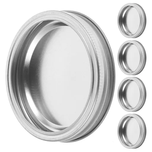 5 Sets Tinplate Airtight Jar Lids and Leakproof Canning Caps for Secure Food Storage and Preserving