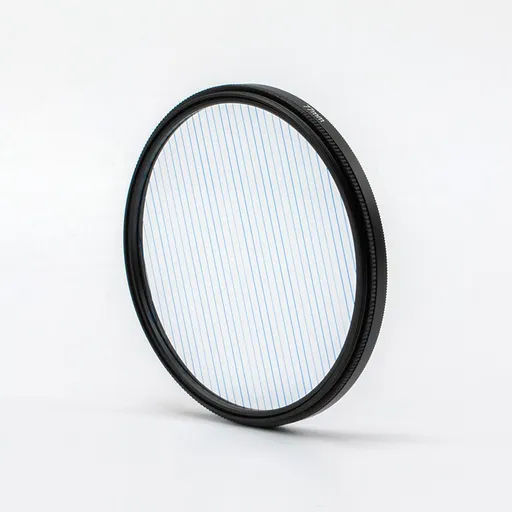 Prism Lens Filter 77mm Starlight Glare Filter Anamorphic Lens Flare Effect Filter Film Props(Blue Linear Flares)