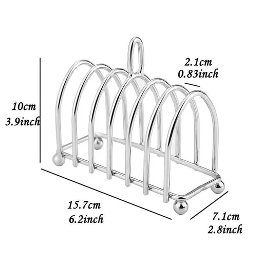 Toast Rack English Style 6 Slice Slot Sturdy Food Grade Stainless Steel