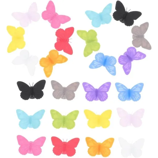 24pcs Butterfly Wine Glass Tags Silicone Drink Markers for Parties and Events