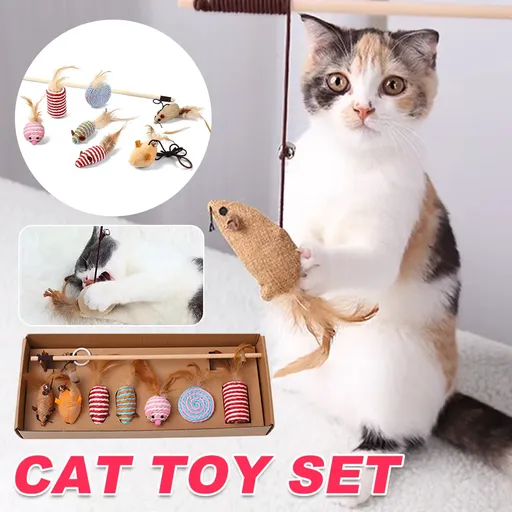 Cat Toys Set 7PCS Interactive Kitten Toys Durable for Indoor Cats Kittens Use