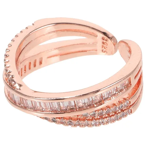 Adjustable Rings Women Rhinestone Geometric Rose 1Set for Special Occasions