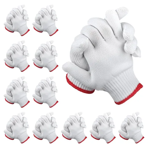 12 Double cotton work gloves Manual work gloves for repair construction Industrial Knitting Warehouse Gardening Barbecue and other