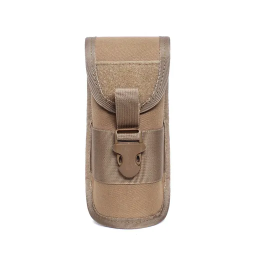 Glasses Pouch Outdoor Durable Tactical Pouch Sunglasses Case Army Style Flashlight Pouch with Buckle （brown）