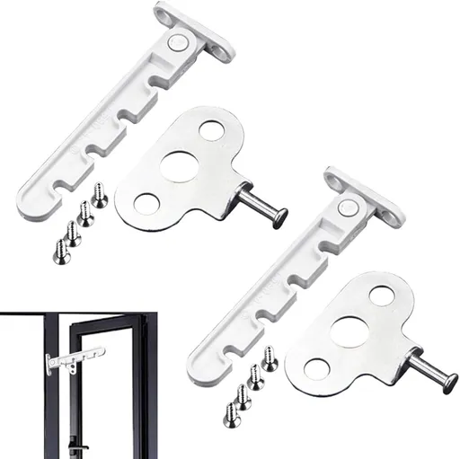Pieces Window Stopper - Window Limiter - Window Stay - Window Security - Window Tilt Regulator for Adjusting the Window Opening - For Every Window - Window Stay - White - Including Installation Material
