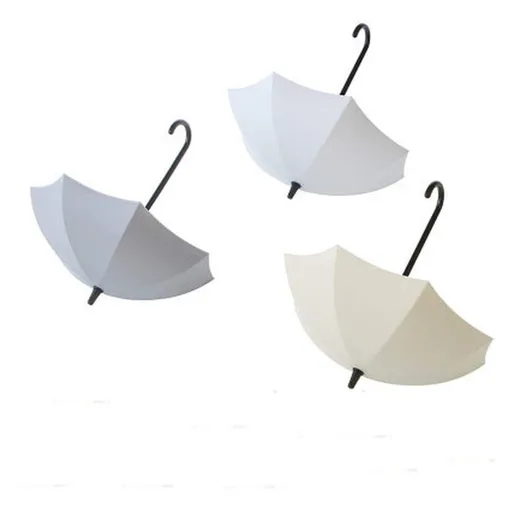 3 Pcs Creative Storage Hooks Door Wall Hook Wall Decoration Keys Hair Pins Holder Bathroom Wall Hanger Umbrella Shape