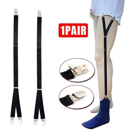 1 Pair Y-Style Shirt Stays Garters Uniform Suit Sock Hold for Men