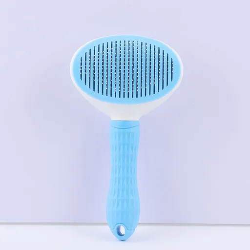 Pet Clean Hair Remover Button Stainless Steel Brushes Dogs Cat Slicker Self Cleaning Grooming Pet Comb Brush