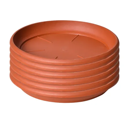 6 Pack Plant Saucer Tray 3.6 inch, Heavy Duty Plastic Pot Plant Drip Trays Saucers for Indoors Outdoor, Plant Water Tray for Planters 5.9" Brown