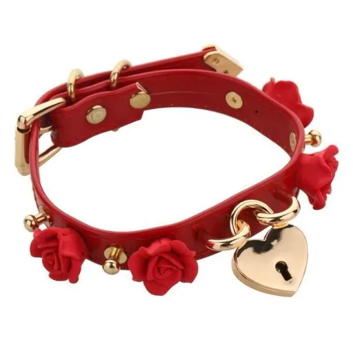 Veile Studios Golden Heart Locket Collar - Red Gold
