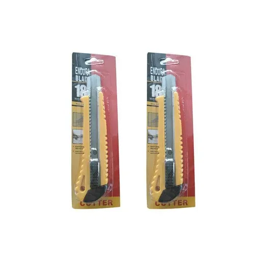Heavy Duty Box Cutter Pack Snap Off Retractable Blade Long Last Hand Craft Tool - Sealed 2PCS