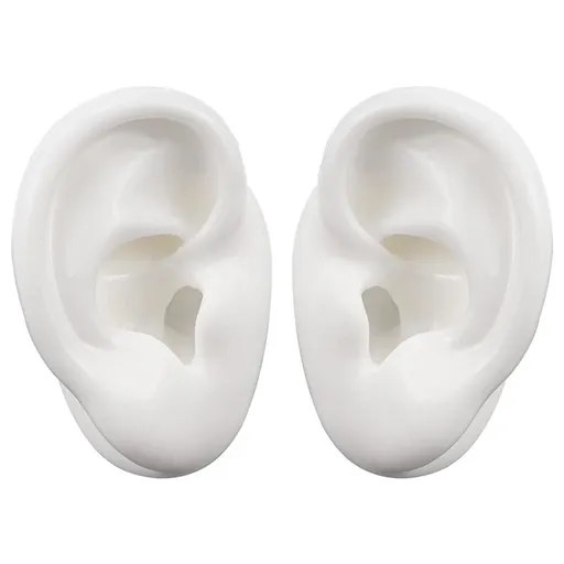 Silicone Ear Model Soft Fake Ear Acupuncture Practice Model Realistic Silicone Ear Mold for Jewelry Display Teaching Instruction