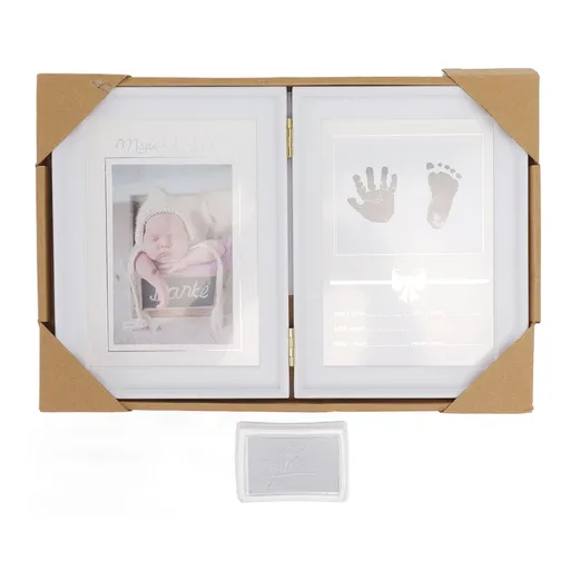 Baby Handprint Footprint Kit Plastic Density Board Attractive Decorative 31.5x20.7x1.7cm Expanded Baby Print Frames Newborn