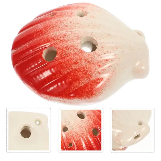 Beginner 6-Hole Ceramic Ocarina Red Creative and Durable Wind Instrument for Performance