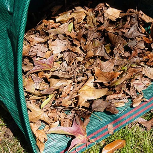 Green Leaf Bag Holder with Handles for Easy Garden Cleanup and Yard Waste Collection