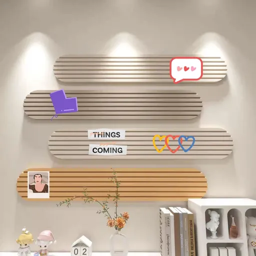 4pcs Self-Adhesive Felt Board Wall Stickers for Bedroom, Office & Home Decor, Soft Bulletin Boards That Won't Damage Walls Orange+Camel with Tape & Thumbtacks