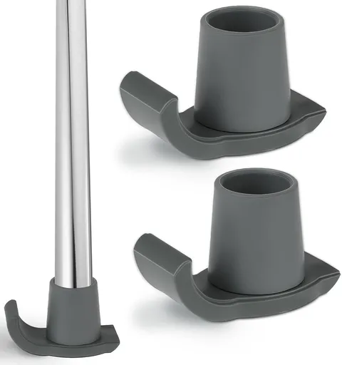 2 Pack Walker Glides Heavy Duty Walker Skis Glides for Folding Walkers, Universal Rubber Walker Sliders or Gliders for 1 Inch Tubes, Walker Accessories, Gray