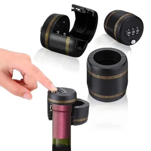 Bottle Password Code Lock Wine, Bottle Password Lock Top Stopper, Combination Lock Liquor Bottle Stopper (3 Pack/Box)