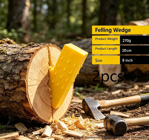 8 Inch Plastic Timber Cutting Wedges 2Pcs Outdoor Tree Work Accessory
