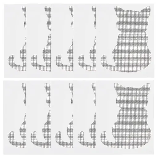 10Pcs Door Window Screen Repair Patch Set, Sliding Pet Mesh Screen Door Repair Patches, Strong Adhesive Screen Repair (Cat)
