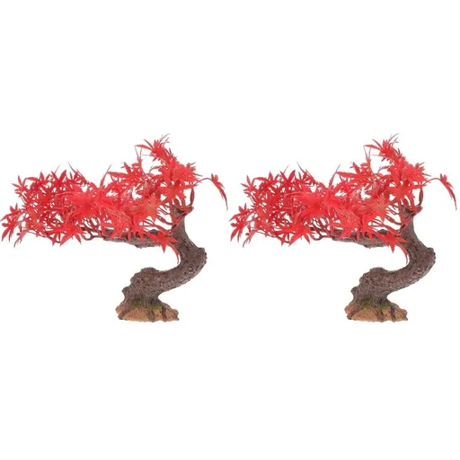 Red Faux Tree for Table - Wide Application, Easy to Use, 2Pcs