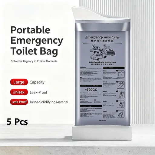 5 Pack Disposable Emergency Urine Bags, Unisex Leakproof Car Mobile Toilet, Travel Vomit Bag for Traffic Jam, Ideal Christmas Gift