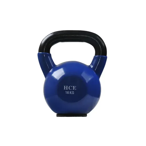 16kg Vinyl Coated Kettlebell – Solid Cast Iron with Rubber Base