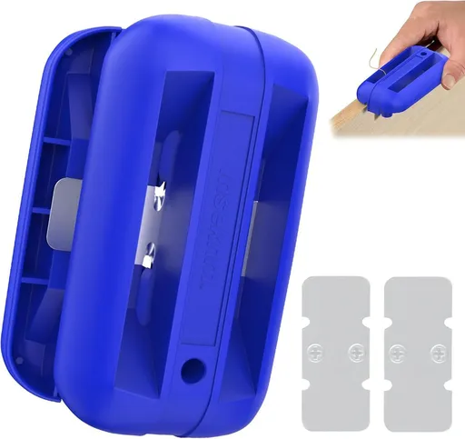 Edge Banding Trimmer,Tungsten Carbide Blades,Manual Woodworking Tool,Hand Planer for Trimming ABS, PVC, Veneer and Melamine Wood Edge Banding - Blue - Size 4.1in*2.1in