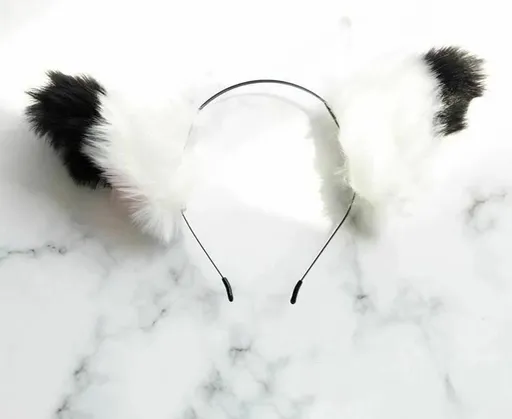House Of Dasein Black / White Puppy Ears Anime Cosplay Headband Lolita Roleplay - White
