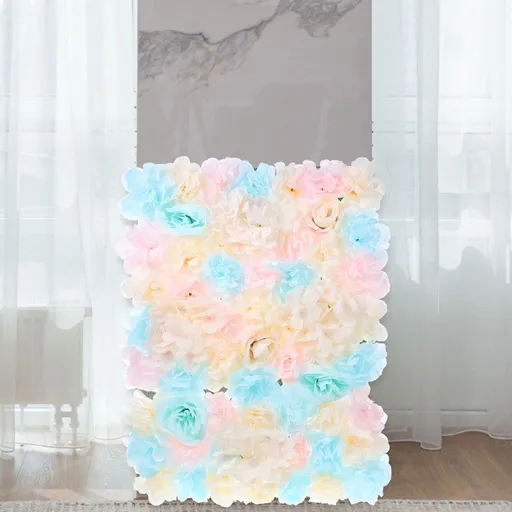 Silk Flower Wall Panel Multi Artificial Roses for Stylish Space
