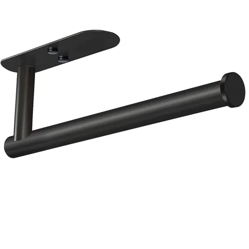Adhesive Paper Towel Holder Under Cabinet Wall Mount for Kitchen Towel, Black Roll Stick to Wall, Stainless Steel
