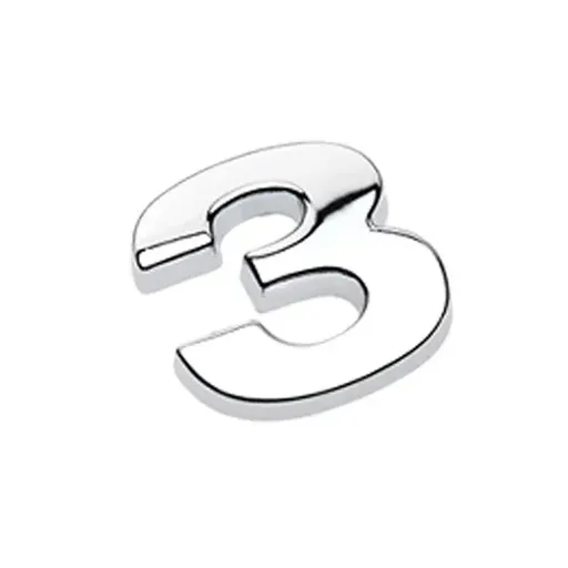 A-Z Alphabet Letters Car Sticker Self Adhesive Auto Badge Emblem 3D Chrome Good - Number 3