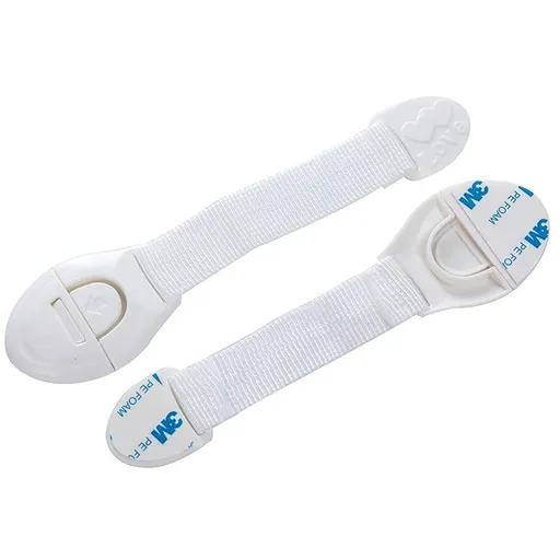 Baby Safety Locks Adjustable Latches 2 Pcs for Cabinet Doors Drawers Ovens Toilet Seats Refrigerators