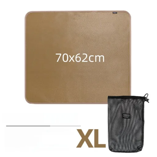 70 x 62 CM XL Size Fireproof Outdoor Mat with Storage Bag - Silicone Coated Heat Resistant, Fire Pit Protector & BBQ Table Heat Shield