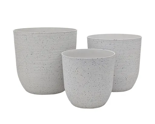bulk 6 Sandstone Look Thick Plastic Planter Medium Size 30x29cm