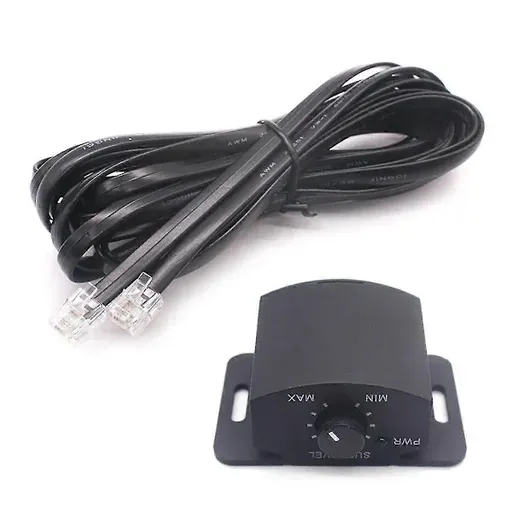 Amplifier Replacement Bass Knob Control Remote 6Pin Subwoofer Remote Volume Adjustment Knob for Speaker, ABS material, Black Color
