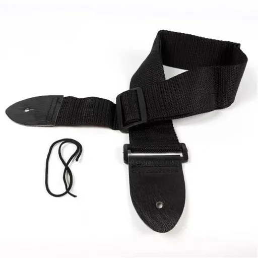 Black Guitar Strap with Lock Button Vintage Sturdy Bass Strap Portable Music Accessories for Outdoor Performances