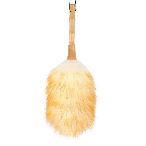 Feather Duster, Duster for Cleaning,with Solid Wooden Handle,Leather Hang Strap,Anti-Static 14.1 inchs Washable Reusable