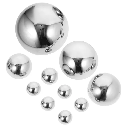 10-Pack Stainless Steel Garden Wall Spheres Decorative Mirrors for Indoor and Outdoor Home Decor Accents