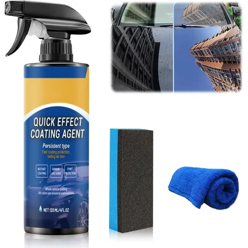 Quick Effect Coating Agent, Quick Shine Car Coating Spray for Cleaning Shining Protection with Sponge and Cloth