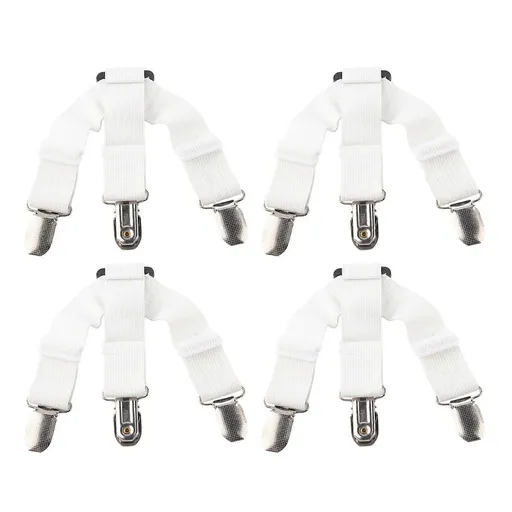 4PCS Bed Sheet Holder Straps, Elastic Fasteners for Mattress & Blankets