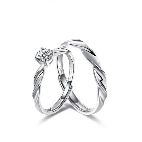 Fang qi Copper Mobius Ring for Couple Shining Galaxy A pair