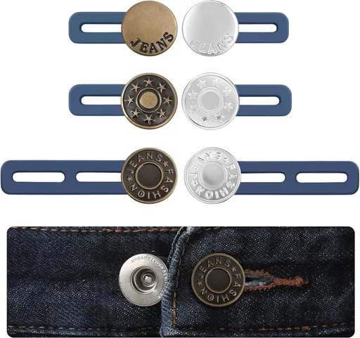 pieces jeans button extenders - Buttonhole Extender - Trouser Widening Button - Waistband Extenders - Unisex - Instant Waist Extender Buttons - Trouser Extender - Jeans Trouser Extender - No Sewing Required Jeans Waist Extenders