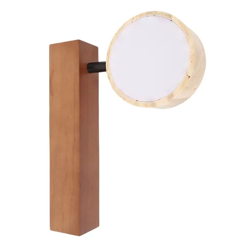LED Wall Mounted Light Rotation Warm Light Hardwired Wall Sconces Lamp for Bedroom Walnut Wood Color