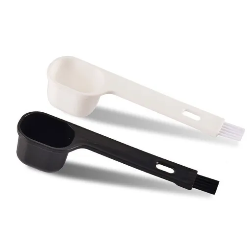 Plastic Coffee Scoops, 2 Tbsp Coffee Scoop with Brush & Espresso Grinder Brush for Ground Coffee Cleaning Tea Power,