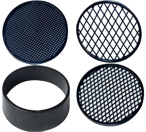 Adjustable plastic garden sieve - 4 in 1 - 12 cm - Compost sieve - Sand sieve - Round - Black - for domestic plants