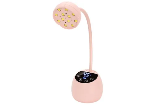 UV LED Nail Lamp Mini Cordless Gel Dryer With Adjustable Gooseneck For Gel Nails - Pink