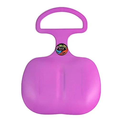 Portable Snow Sled Board for Kids & Adults | ABS Plastic Winter Sled for Snow, Grass & Sand | 49x37x3.5cm with Oversized Handle | Orange/Green/Pink/Red/Purple