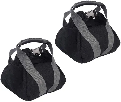 2 Pcs Adjustable Heavy Fitness Power Sandbag, Portable Adjustable Canvas Sand Kettlebell Soft Sand Bag, Weightlifting Dumbbell for Home Training, Fitness, black