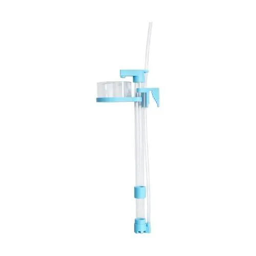 Waste Collector Aquarium Debris Remover, Blue Transparent Tube with Removable Mesh Cup Clip on Mount for Routine Water Care - Blue - Size 1Pack